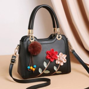 Autumn And Winter New Fashion Atmospheric Flowers Decorative Handbags