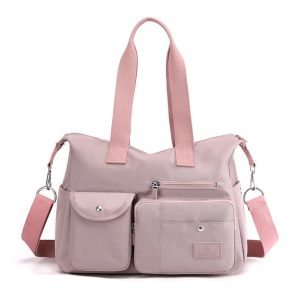 Pink Colour High Quality Cloth Shoulder Bags For Women