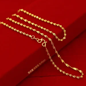 24k Yellow Gold Water Drop Super Shinny Chain -01