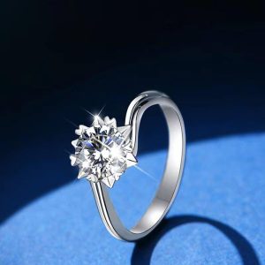Snowflake One Stone AD Finger Ring