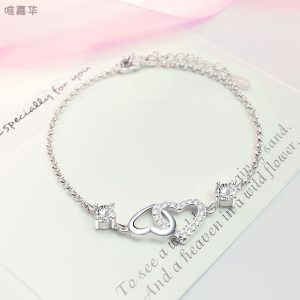 Women's Inlaid Heart Bracelet Bracelet Heart -Shaped