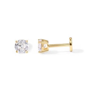 Diamond Cut 24k Gold Water Drop Simple Earrings