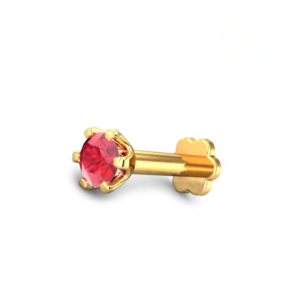 Diamond Cut One Stone Nose Pin