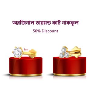 Diamond Cut One stone & Three stone Nosepin Combo